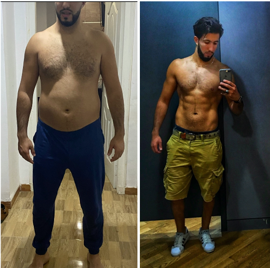 before and after weight loss transformation