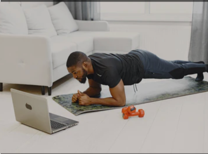 a man working-out at home 